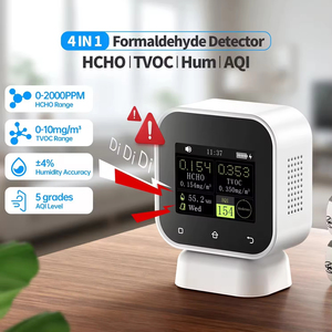 Monitor de Calidad del Aire Interior 4 en 1 FNIRSI SFD-02 con Pantalla Táctil, Detector de Formaldehído <span class=keywords><strong>HCHO</strong></span>, Medidor de TVOC y Temperatura, Carga Tipo-C - Product Image 4