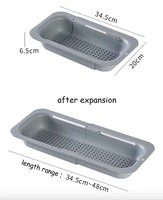 Passoire d'évier pliable et extensible JJ65 – Panier égouttoir de cuisine pour pâtes cuites et vaisselle séchée