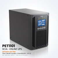 UPS Online Ruang Server 1kVA Baterai Eksternal Konversi Ganda PF 1.0