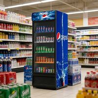 Réfrigérateur de Magasin Rebirth, Vitrine Réfrigérée pour Boissons, Présentoir Réfrigéré pour Cola et Pepsi