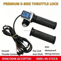 Lityum E-Bisiklet Gaz Kelebeği Tutacağı, Katlanır Scooterlar için Modifiye Yedek Parçalar, 36V/48V/60V ile Uyumlu Dijital Pil Seviyesi Göstergesi