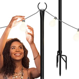 Support métallique pour poteaux <span class=keywords><strong>de</strong></span> guirlandes lumineuses <span class=keywords><strong>de</strong></span> 10 pieds pour terrasse, patio et jardin, lot <span class=keywords><strong>de</strong></span> 4 - Product Image 1