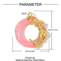 Nouveau Pendentif Cœur Circulaire en Acier Inoxydable DIY avec Perle et Feuille Ailée pour Fabrication de Bijoux Colliers Accessoires Vente en Gros 2026