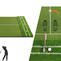 Tapis de frappe de golf multifonctionnel Tapis d'entraînement à double gazon pour l'entraînement au swing intérieur/extérieur Accessoires d'entraînement de golf durables