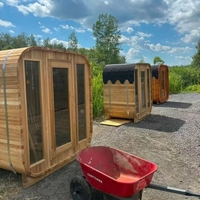 Sauna finlandais moderne pour 2 à 4 personnes, en cèdre rouge, de forme carrée, avec chauffage infrarouge électrique, panneau de commande informatisé, garantie d'un an