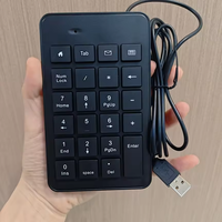 Keypad Numerik Mini Mekanik Portabel 23-Tombol USB-C Berkabel untuk Akuntansi Keuangan, Notebook, Tablet, dan Ponsel