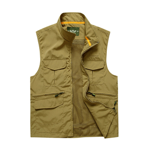 Gilet da lavoro di sicurezza con tasca in rete gilet da pesca da uomo con tasca in rete Multi tasca per il tempo libero veloce pesca a secco gilet pubblicitario - Product Image 3