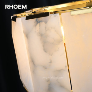 Lustre Redondo de Calcita RHOEM RH Harlow com Prismas Facetados de Calcita e Estrutura de Ferro, UL 110V-240V Personalizado - Product Image 5
