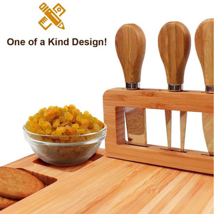 Cheese <b>Board</b> Set Wooden Multi Functional Kitchen Cutting <b>Board</b> With Cheese <b>Tools</b> For Serving And Cooking - Product Image 2
