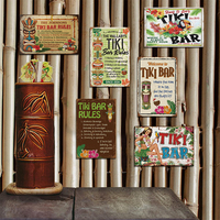 Fábrica al por mayor Cóctel Tiki Bar Carteles de chapa Alcohol Vintage Impreso Metal Art Martini Publicidad Bar Pub Decoración