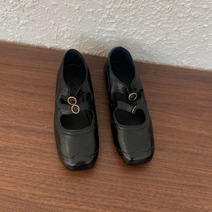 Nuevos zapatos planos de moda para mujer Mary <span class=keywords><strong>Jane</strong></span>, zapatos con hebilla para mujer, zapatos de cuero de tacón bajo para mujer - Product Image 1