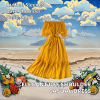 Robes d'été décontractées élégantes pour femmes Robe à manches courtes et à volants de couleur unie pour femmes pour la fête