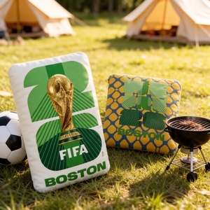 Nouveau style 2026 <span class=keywords><strong>Coupe</strong></span> <span class=keywords><strong>du</strong></span> <span class=keywords><strong>Monde</strong></span> <span class=keywords><strong>FIFA</strong></span> Boston Coussin décoratif doux imprimé trophée pour le camping, la décoration intérieure et les cadeaux - Product Image 2
