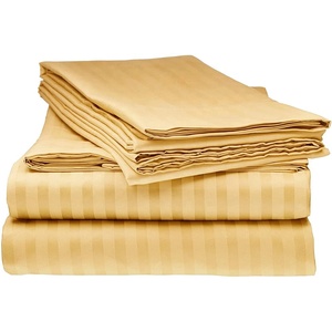 Customized <strong>Single</strong> Double Queen King White Stripe Cotton Hotel Bed <strong>Sheet</strong> Flat <strong>Sheet</strong> <strong>Fitted</strong> <strong>Sheet</strong> Set - Product Image 3