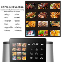 Friteuse à air numérique en acier inoxydable 267162, 5l, 6l, 8l, 11l, sans huile, intelligente, électrique, avec écran tactile et intérieur métallique