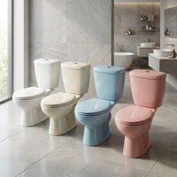 WC à poser au sol en céramique de qualité luxueuse, couleur orange rustique, double chasse d'eau, siège chauffant, deux pièces, par Vistaar