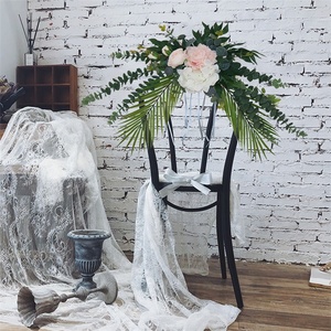 ET193 Accessoires de Mariage Chaise Déco Décor <span class=keywords><strong>Fleurs</strong></span> de Rose Poussière Chaise de Mariage Artificielle Dos Fleur Pour Événements Chaise de Mariage - Product Image 4
