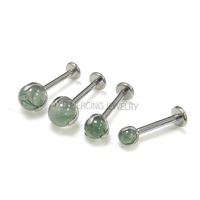 Bijoux de corps en titane ASTM F136, piercing labret 16G, clous d'oreilles en titane plaqué or avec zircon, bijoux de piercing tendance