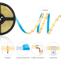 BTF-Lighting FCOB CCT 3000K à 6000K Tunable Blanc IP65 Étanche RA90 5M 640 LEDs Dimmable FOB COB Flexible Led Strip Light