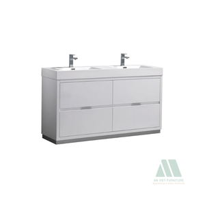 High Quality Durable Oak/<b>Pine</b>/Acacia Solid Wood Bathroom Vanities Modern Design with Ceramic Basin ODM Service Vietnam Factory - Product Image 3