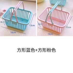 <b>Mini</b> Plastic Storage Basket with Handle Desktop Organizer <b>Bin</b> Portable Sundries Holder for Stationery Toiletries - Product Image 6