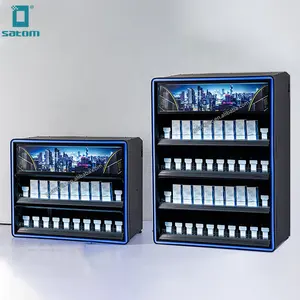 Satom China Factory Undercounter Tobacco Shelf Stand Cases Cigarettes Rack Display With Led Light