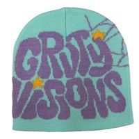 Gorro de Punto Jacquard con Logotipo Personalizado, 100% Acrílico, Cálido para Invierno, Diseño de Telaraña, Estilo Hip Hop, Gorro de Moda Urbana