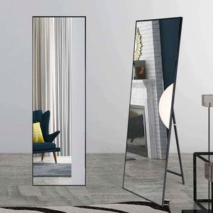 2025 Tendance Full-Body Dressing Cadre en alliage d'aluminium Miroir de sol Contemporain pour la décoration intérieure Tenture murale à double usage pour - Product Image 1