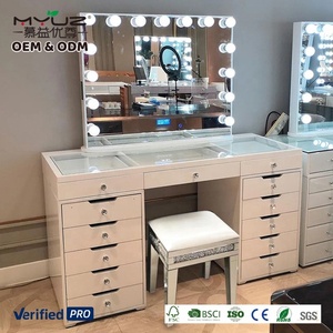 2026 MYUZ Coiffeuse Princesse Moderne Simple Multifonctionnelle avec Miroir Lumineux en Bois de Chêne pour <span class=keywords><strong>Chambre</strong></span> à Coucher - Product Image 1