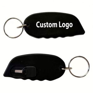 Mini coupe-enveloppes en plastique personnalisé avec logo, ouvre-lettres rétractable portable pour la chasse, la survie, les sports, porte-clés, coupe-boîtes - Product Image 1