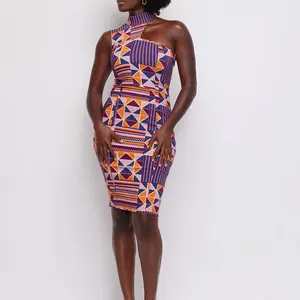 Zomer Gebreide Print Lange Jurk Hoge Elastische Plus Size Afrikaanse Jurken Voor Vrouwen Kleding