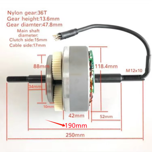 Moteur à engrenages 48V/52V/60V 750W/1000W, accessoires pour trottinettes à moteur de roue arrière JX-001 - Product Image 3