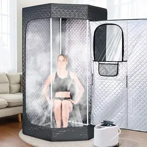tragbar heimgebrauch fünfseckige faltbare sweat box sauna steuerung intelligenter dampf sauna-box mit dampfern