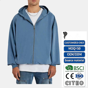 เสื้อฮู้ดซิปผู้ชายผ้าเจอร์ซีย์เนื้อนุ่มคุณภาพสูงแบบหนาพิเศษ - Product Image 1