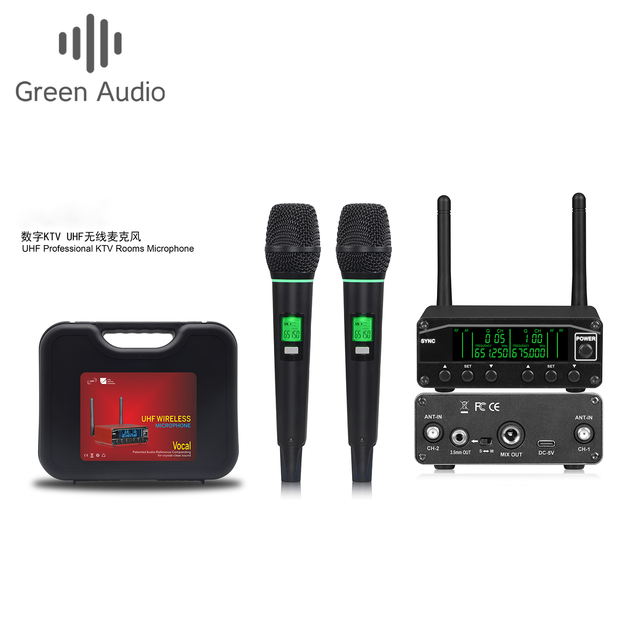 GAW-ANT2 Professional 2-Channel UHF Microphone Wireless System with Handheld Dynamic Mics for Karaoke Stage & Church Events