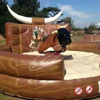 Jeux interactifs commerciaux Logo personnalisé Rodeo Bull jeux gonflables pour adultes équitation mécanique de taureau