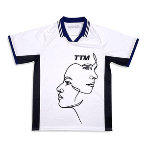 Customizable Classic <b>White</b> Street Soccer Jersey Blank <b>Football</b> Wear with Sublimation Pattern Design - Product Image 2