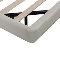 Lit flottant en cuir crème air Willsoon nouveau style avec lumières d'ambiance led lit rembourré moderne king size