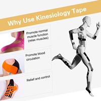 Bande de kinésiologie en coton prédécoupée par le fabricant, élastique, personnalisée, pour la protection des blessures musculaires
