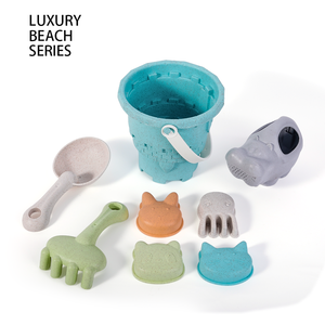 Ensemble de jouets de plage et d'eau en paille de blé pour enfants, 8 pièces, seau, pelle et moules - Product Image 6