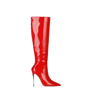 WETKISS Big Size 15 Mode Damenschuhe High Heel Stiefel Rote Latex Fetisch Stiefel Kniehohe Stiefel Großhandel