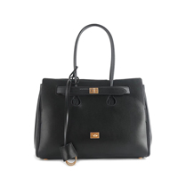 Sac fourre-tout élégant en cuir de vachette véritable pour femme SAM, grand format, à bandoulière unique, avec fermeture à fermoir