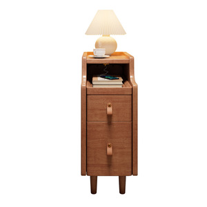 Solid Wood Bedside Table 20cm Ultra Narrow Nightstand With Storage <b>Drawer</b> Bedroom Furniture - Product Image 4