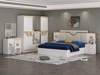Suite de chambre à coucher moderne de luxe minimaliste chinoise et italienne, armoire, lit king-size, matériau MDF, meubles de maison démontables, modèle