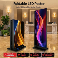 Afficheur publicitaire LED numérique mobile et pliable pour intérieur, P2.5, différentes tailles, haute luminosité, 1080P, Adobe RGB 90%