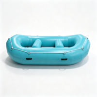 Bateau gonflable personnalisé turquoise de 10 pieds (300 cm), bateau de rafting en eaux vives, résistant à l'usure et aux UV, plancher renforcé
