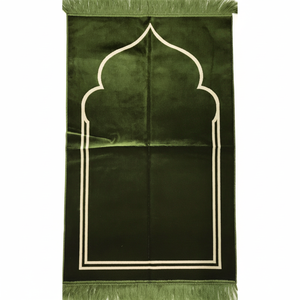 เสื่อละหมาดผ้าไหมทนทาน ผ้าไม่ซีดจาง ตะเข็บคุณภาพสูง ใช้งานได้ยาวนานสำหรับการละหมาด - Product Image 1