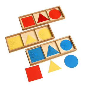Juguetes de aprendizaje de matemáticas Montessori de madera para niños, círculos cuadrados y triángulos - Product Image 5