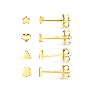 Pendientes de Plata S925 con Diseño Geométrico Brillante, Estilo Moderno, Mini Joyería de Moda 2021 - Product Image 1