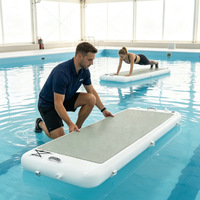 Planche de yoga aquatique gonflable large et rectangulaire, plateforme de yoga aquatique antidérapante pour exercices de yoga en plein air